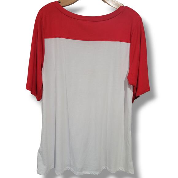 LuLaRoe Women’s Medium Red White Blue Patriotic Graphic Tee “All American Mama” - Picture 3 of 9